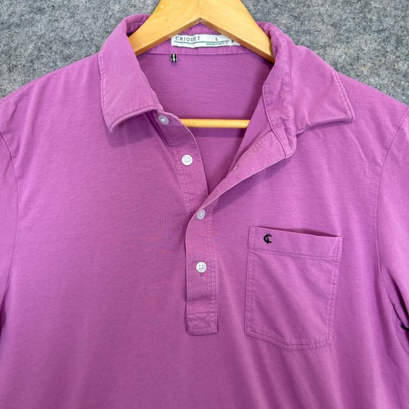 Criquet Polo Golf Shirt Mens Large Pima Cotton Pocket Logo Casual Tee - Picture 2 of 11